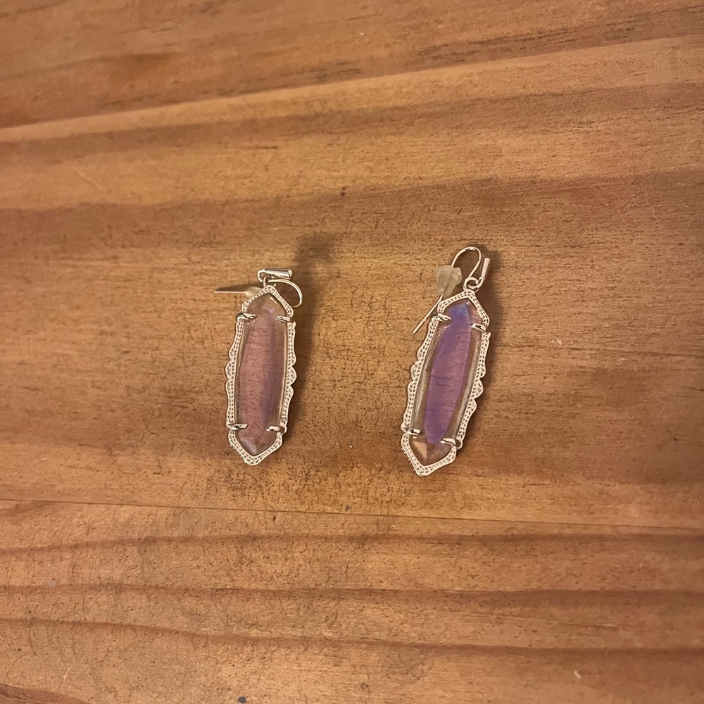 Kendra Scott rose gold with clear pink inlay, signature style